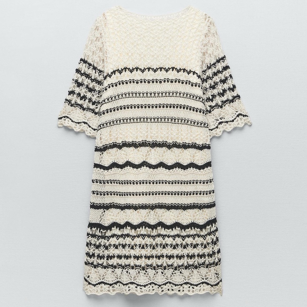 NWT Zara Crochet Knit Mini Dress